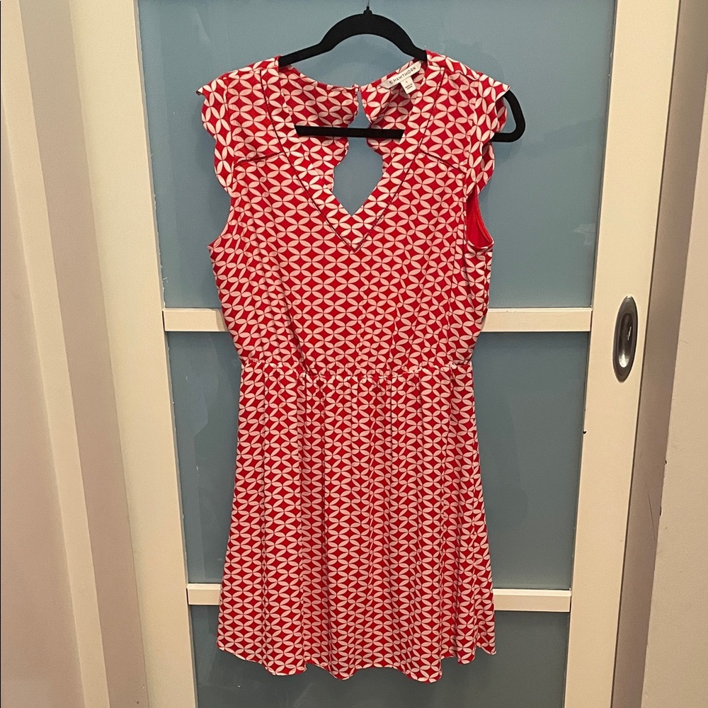 41 Hawthorn Red and White Patterned Dress, L, EUC, Stitch Fix dress